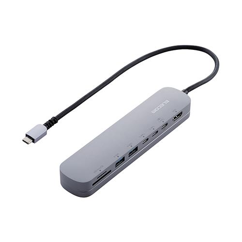 エレコム(ELECOM) DST-C22SV(シルバー) USB Type C ドッキングステーション ハブ 8-in-1 PD 85W出力