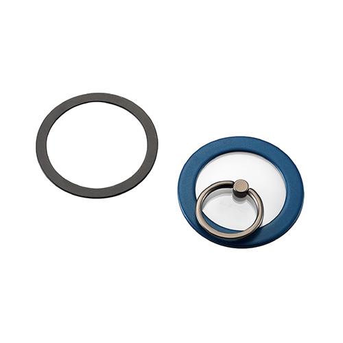 エレコム(ELECOM) P-STRMKPCR-NV ネイビー スマホリング マグネット メタルプレート付属 ｽﾏﾎｽﾀﾝﾄﾞ機能