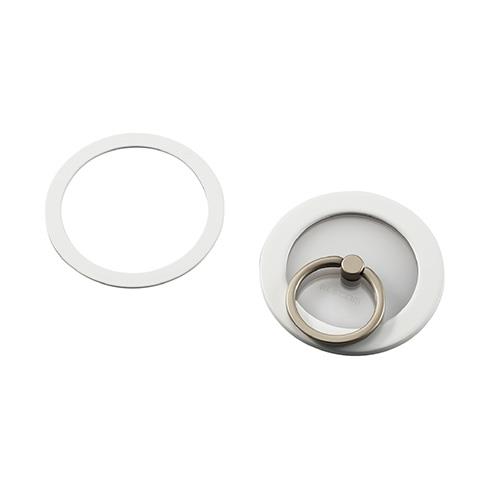 エレコム(ELECOM) P-STRMKPCR-WH ホワイト スマホリング マグネット メタルプレート付属 ｽﾏﾎｽﾀﾝﾄﾞ機能