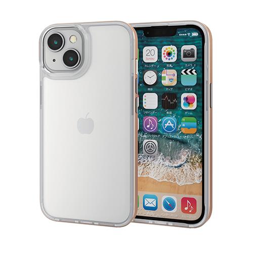エレコム(ELECOM) PM-A22AHVMGD ゴールド iPhone 14/13用 ハイブリッドケース 耐衝撃 サイドメッキ