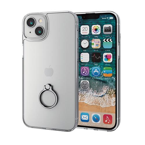 エレコム(ELECOM) PM-A22BHVCKRSV シルバー iPhone 14 Plus用 リング付 ハイブリッドケース 耐衝撃