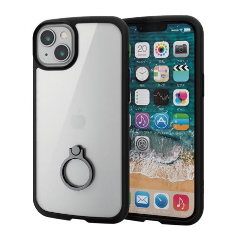 エレコム(ELECOM) PM-A22BTSLFCRBK ﾌﾞﾗｯｸ iPhone 14 Plus用 フレームカラー TOUGH SLIM LITE リング付