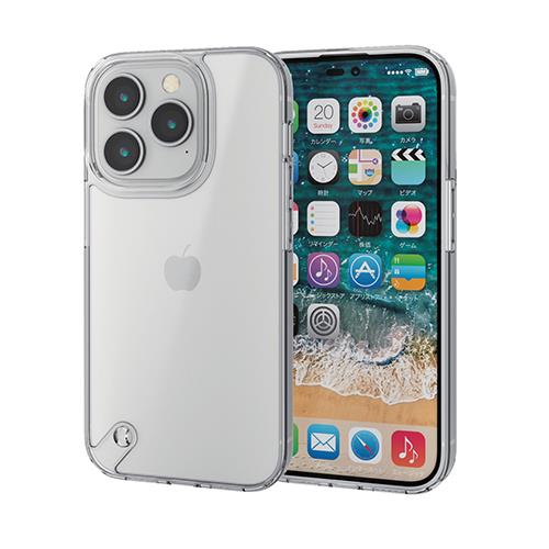 エレコム(ELECOM) PM-A22CHVCG1MCR シルキークリア iPhone 14 Pro用 ハイブリッドガラスケース
