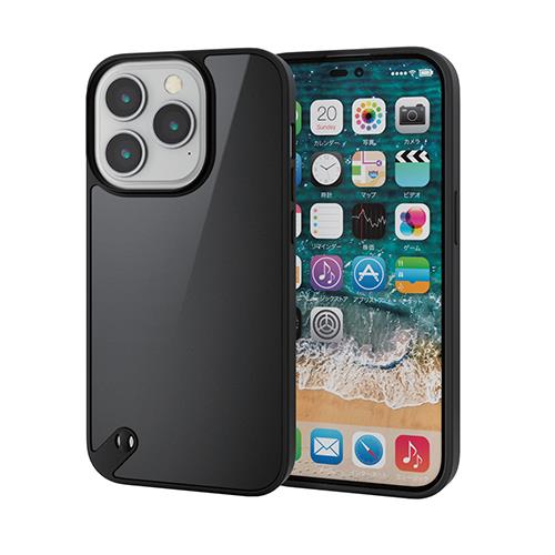 エレコム(ELECOM) PM-A22CHVCKBK ブラック iPhone 14 Pro用 ハイブリッドケース スリム 耐衝撃