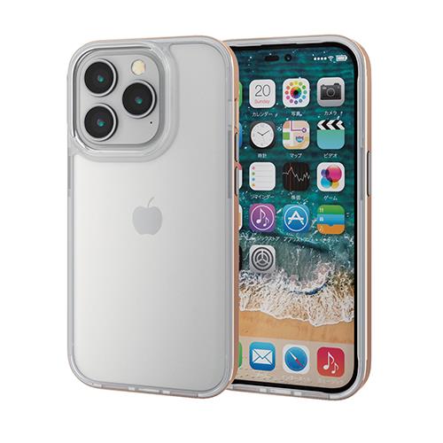 エレコム(ELECOM) PM-A22CHVMGD ゴールド iPhone 14 Pro用 ハイブリッドケース サイドメッキ 耐衝撃