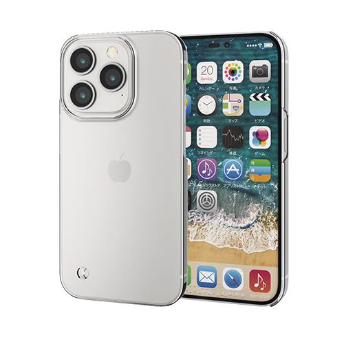 エレコム(ELECOM) PM-A22CPVCR クリア iPhone 14 Pro用 ハードケース ストラップホール付 薄型 軽量