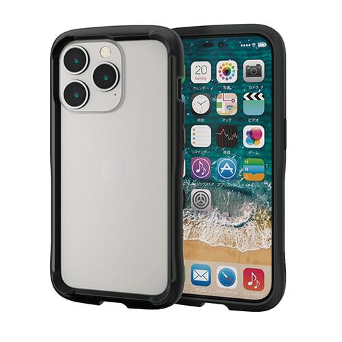 エレコム(ELECOM) PM-A22CTSLBBK(ブラック) iPhone 14 Pro用 TOUGH SLIM LITEバンパーケース 衝撃吸収