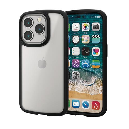 エレコム(ELECOM) PM-A22CTSLFCSBK ﾌﾞﾗｯｸ iPhone 14 Pro用 TOUGH SLIM LITE フレームカラー ｼﾙｷｰｸﾘｱ