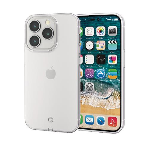 エレコム(ELECOM) PM-A22CUCTCR クリア iPhone 14 Pro用 ソフトケース 極み ストラップホール付