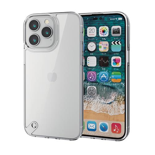 エレコム(ELECOM) PM-A22DHVCG1CR クリア iPhone 14 Pro Max用 ハイブリッドガラスケース 耐衝撃