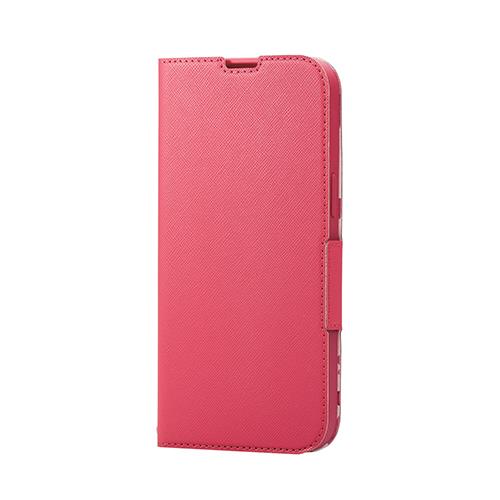 エレコム(ELECOM) PM-A22DPLFUJPND ﾃﾞｨｰﾌﾟﾋﾟﾝｸ iPhone 14 Pro Max用 手帳型 ソフトレザーケース 花柄