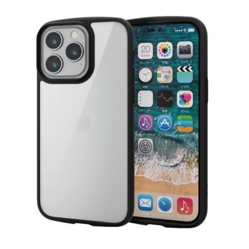 エレコム(ELECOM) PM-A22DTSLFCGBK ﾌﾞﾗｯｸ iPhone 14 Pro Max用 TOUGH SLIM LITE ｹｰｽ ﾌﾚｰﾑｶﾗｰ 背面ｶﾞﾗｽ
