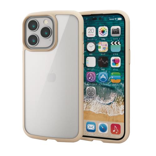 エレコム(ELECOM) PM-A22DTSLFCIV(ｱｲﾎﾞﾘｰ) iPhone 14 Pro Max用 ﾊｲﾌﾞﾘｯﾄﾞｹｰｽ OUGH SLIM LITE ﾌﾚｰﾑｶﾗｰ