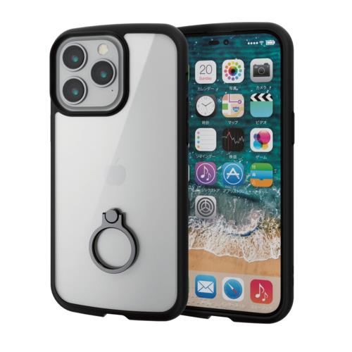エレコム(ELECOM) PM-A22DTSLFCRBK ﾌﾞﾗｯｸ iPhone 14 Pro Max用 TOUGH SLIM LITE フレームカラー ﾘﾝｸﾞ付