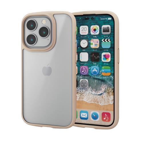 エレコム(ELECOM) PM-A22CTSLFCGMI ｱｲﾎﾞﾘｰ iPhone 14 Pro用 TOUGH SLIM LITEケース ﾌﾚｰﾑｶﾗｰ 背面ガラス