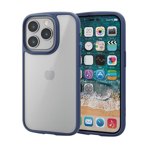 エレコム(ELECOM) PM-A22CTSLFCGMN ﾈｲﾋﾞｰ iPhone 14 Pro用 TOUGH SLIM LITEケース ﾌﾚｰﾑｶﾗｰ 背面ガラス