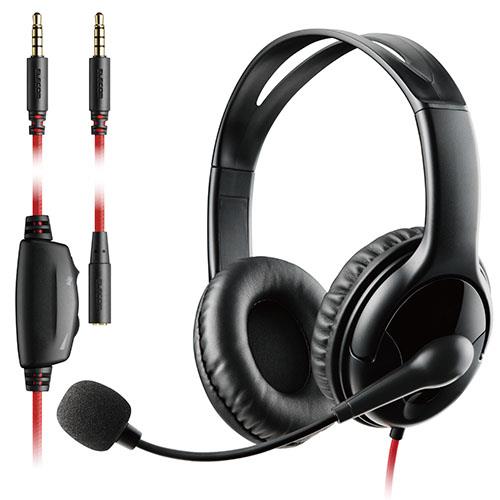 エレコム(ELECOM) HS-GM02STBK ﾌﾞﾗｯｸ ヘッドホン ヘッドセット 無指向性ﾏｲｸ付 有線 3.5mm接続 ステレオ