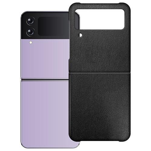 エレコム(ELECOM) PM-G225PLOBK(ブラック) Galaxy Z Flip4用 ソフトレザーケース 耐衝撃 オープンタイプ