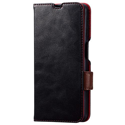 エレコム(ELECOM) PM-G227PLFYBK ブラック Galaxy A23 5G用 手帳型 ソフトレザーケース 耐衝撃 スリム