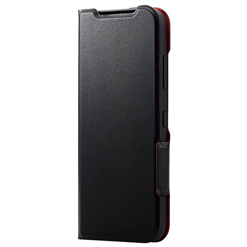 エレコム(ELECOM) PM-K222PLFUBK(ブラック) かんたんスマホ3 ケース ソフトレザー