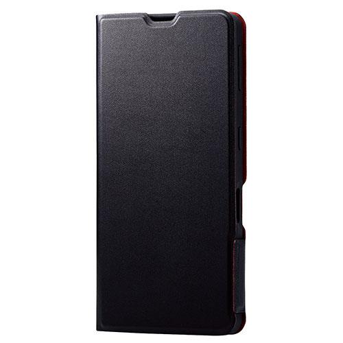 エレコム(ELECOM) PM-S225PLFUBK ブラック AQUOS sense7plus用 手帳型 ソフトレザーケース 薄型/超軽量