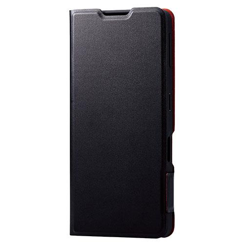 エレコム(ELECOM) PM-S226PLFUBK ブラック AQUOS sense7 ソフトレザーケース 薄型 磁石付