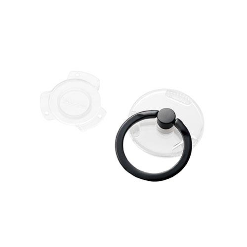 エレコム(ELECOM) P-STRACRBK(ブラック) スマートフォン用 フィンガーリング 落下防止 リング 着脱可能