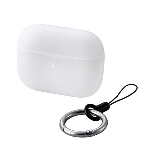 エレコム(ELECOM) AVA-AP4SCCR ﾏｯﾄｸﾘｱ AirPodsPro 第2世代 用 シリコンケース 落下防止カラビナ付