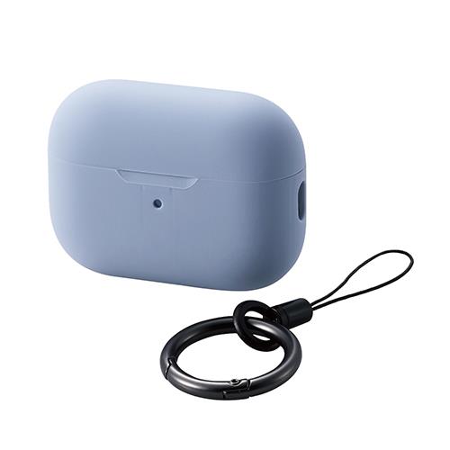 エレコム(ELECOM) AVA-AP4SCNV ネイビー AirPodsPro 第2世代 用 シリコンケース 落下防止カラビナ付