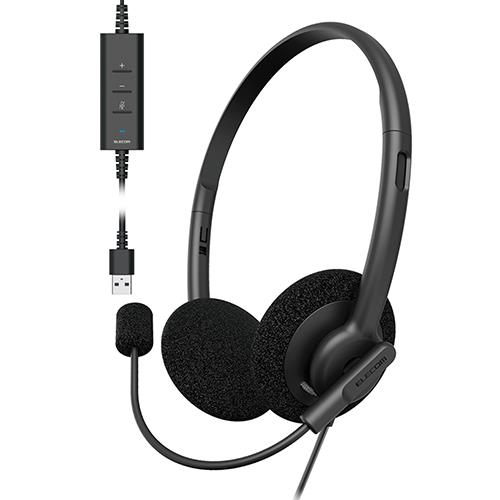エレコム(ELECOM) HS-HP103UNCBK(ﾌﾞﾗｯｸ) ｴﾚｺﾑ ヘッドホン ヘッドセット ステレオ 両耳 オーバーヘッド