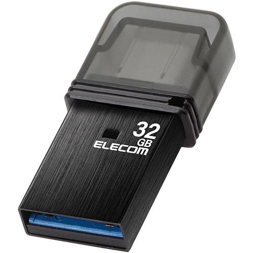 エレコム(ELECOM) MF-CAU32032GBK ブラック キャップ式 USBメモリ Type-C/A両対応 32GB