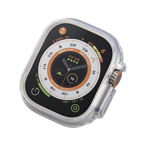 エレコム(ELECOM) AW-22CBPUCR クリア Apple Watch 49mm 用 ソフトバンパー 耐衝撃 側面保護