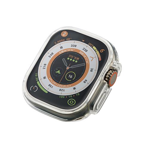 エレコム(ELECOM) AW-22CFCUCR(クリア) Apple Watch49mm用 フルカバーソフトケース