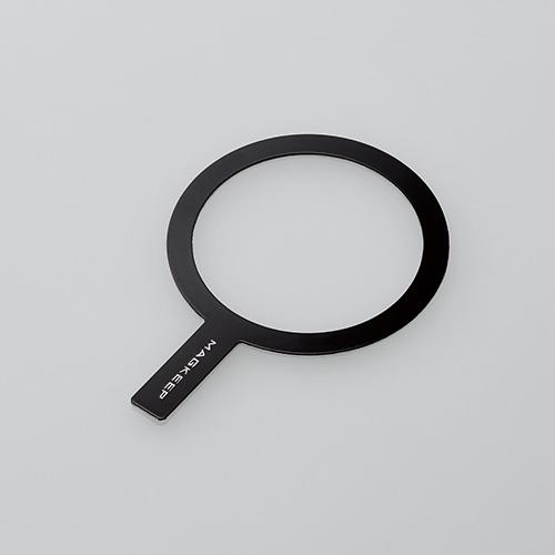 エレコム(ELECOM) AMS-MAGST-BK ﾌﾞﾗｯｸ MagSafe 磁力ワイヤレス充電器対応 メタルリングステッカー ｼｰﾙ