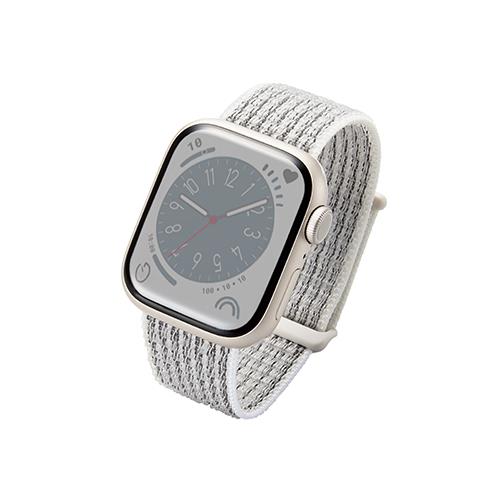 エレコム(ELECOM) AW-41BDFBWH(ホワイト) アップルウォッチ バンド 面ファスナー式