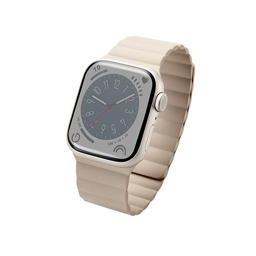 エレコム(ELECOM) AW-41BDMAGBE(ベージュ) アップルウォッチ バンド SE シリコン