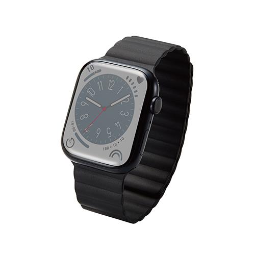 エレコム(ELECOM) AW-45BDMAGBK ブラック アップルウォッチ バンド Ultra / SE シリコン