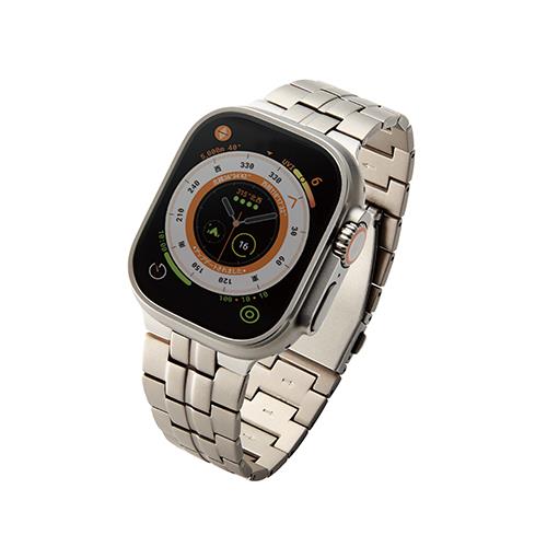 エレコム(ELECOM) AW-49BDTITSV(シルバー) アップルウォッチ バンド Ultra ステンレス