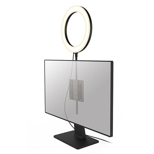 エレコム(ELECOM) DE-L07BK ブラック VESA穴固定式 モニターライト LED リングライト リング直径26cm
