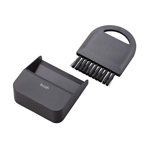 エレコム(ELECOM) KBR-018BK マットブラック クリーナー ﾌﾞﾗｼ ちりとり付 マグネット取付 フック掛け可
