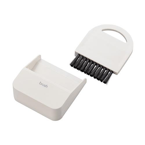 エレコム(ELECOM) KBR-018WH(クールホワイト) クリーナー ﾌﾞﾗｼ ちりとり付 マグネット取付 フック掛け可
