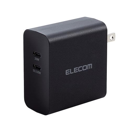 エレコム(ELECOM) ACDC-PD4570BK ブラック USB Power Delivery 70W AC充電器 C×2
