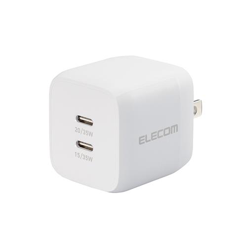 エレコム(ELECOM) MPA-ACCP4135WH(ホワイト) USB Type-C 充電器 PD PPS対応 出力 35W タイプC ×2