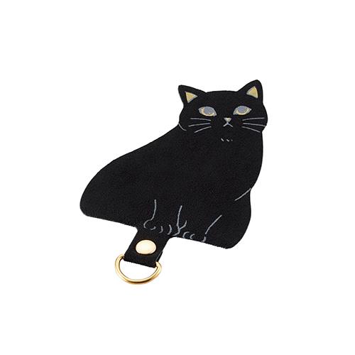 エレコム(ELECOM) P-STHD1AMCATB 黒ネコ ｴﾚｺﾑ ｽﾏﾎ ｽﾄﾗｯﾌﾟﾎﾙﾀﾞｰ ｼｰﾄ ケーブル穴用 1口タイプ 1枚入り