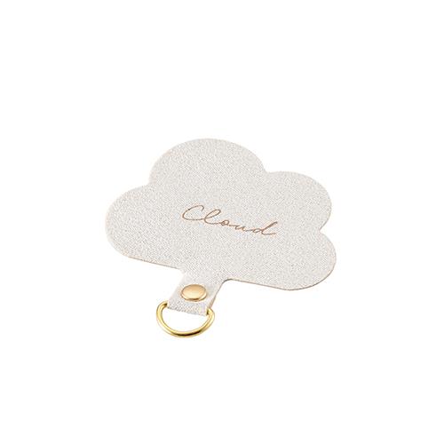 エレコム(ELECOM) P-STHD1DE02(雲 ﾍﾞｰｼﾞｭ) スマホ ストラップホルダー ｼｰﾄ ｹｰﾌﾞﾙ穴用 1口ﾀｲﾌﾟ 1枚入り