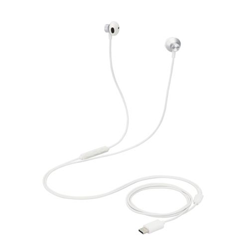 エレコム(ELECOM) EHP-DF10IMSV ｼﾙﾊﾞｰ タイプCイヤホン ﾏｲｸ付き セミオープン型 ｲﾝﾅｰｲﾔｰﾀｲﾌﾟ 有線1.2m