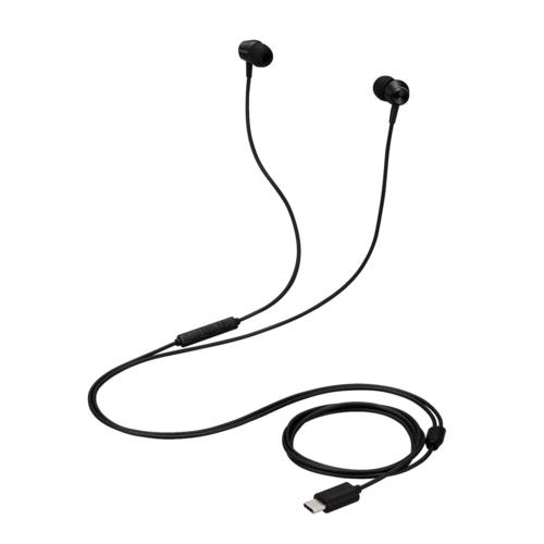 エレコム(ELECOM) EHP-DF11CMBK(ﾌﾞﾗｯｸ) タイプCイヤホン ﾏｲｸ付き カナル型 耳せんタイプ 有線1.2m