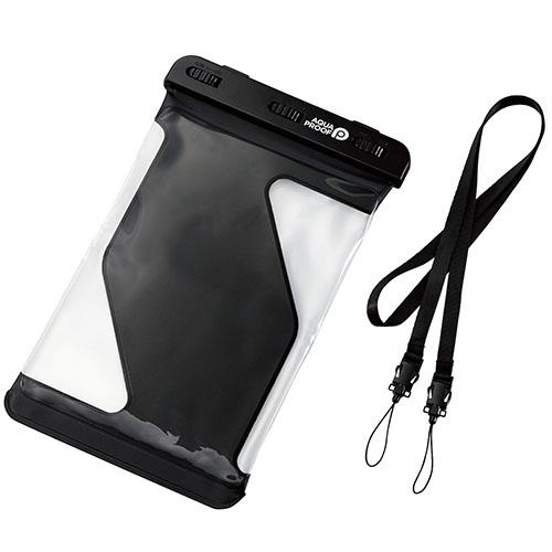 エレコム(ELECOM) TB-WPSR08BK ﾌﾞﾗｯｸ タブレットケース 防水 汎用 ネックストラップ付き 7.0～8.3ｲﾝﾁ