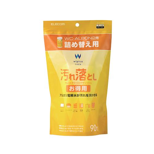 エレコム(ELECOM) WC-AL90SPN2 ウェットティッシュ クリーナー 詰め替え 90枚 アルカリ電解水