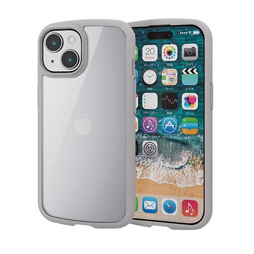 エレコム(ELECOM) iPhone15 ケース ハイブリッド 軽量 薄型 カメラ周り保護 グレージュ